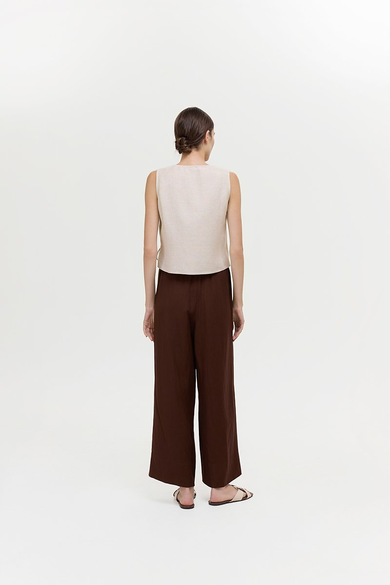 CALIA TIE WRAP LINEN TOP