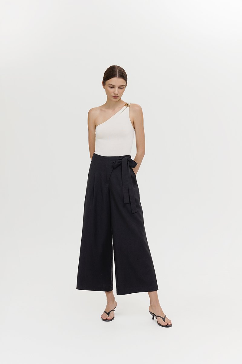 MARTHA WIDE LEG LINEN PANTS