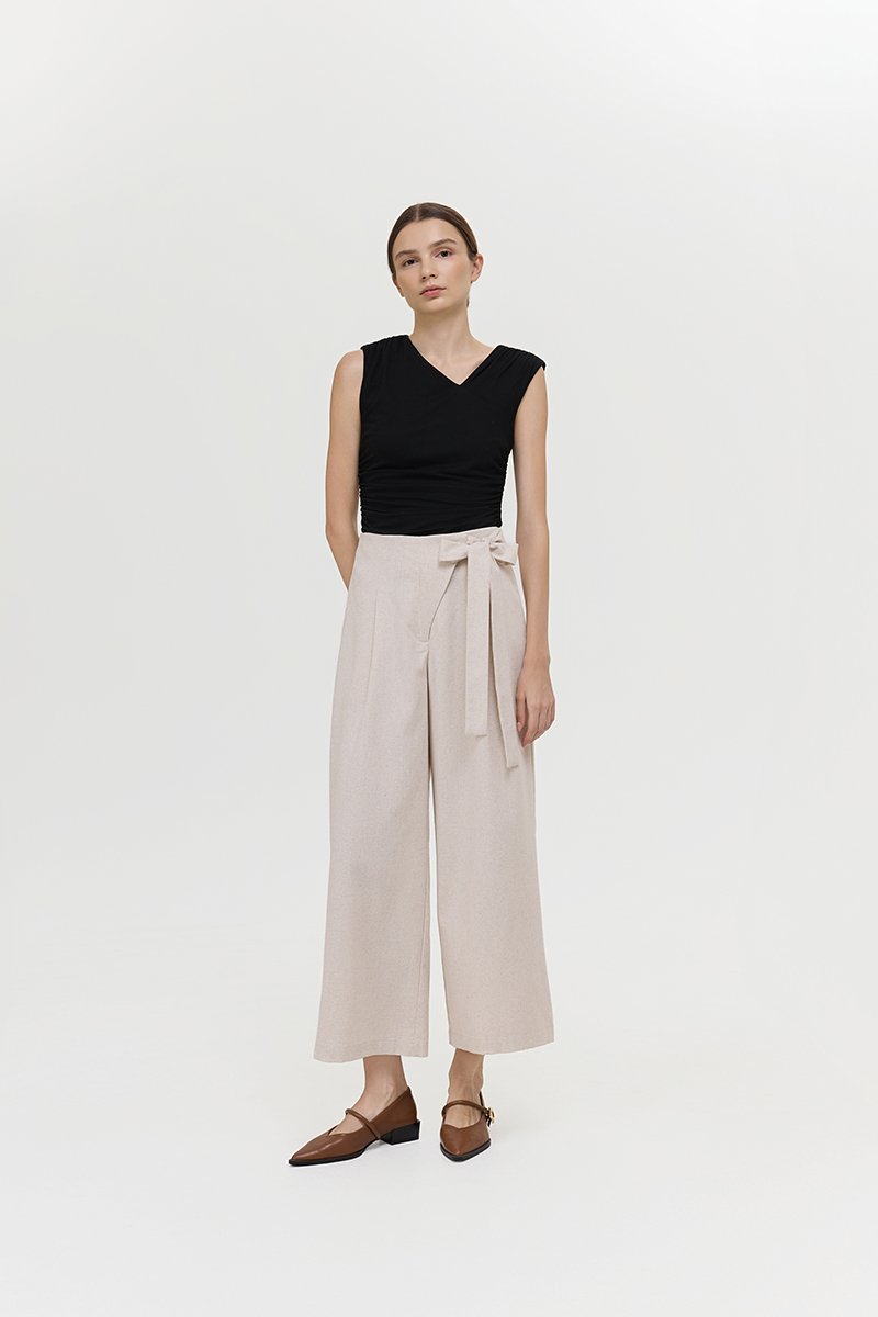 MARTHA WIDE LEG LINEN PANTS