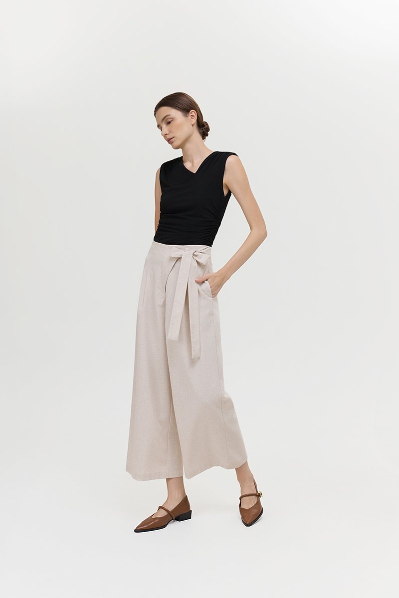 MARTHA WIDE LEG LINEN PANTS