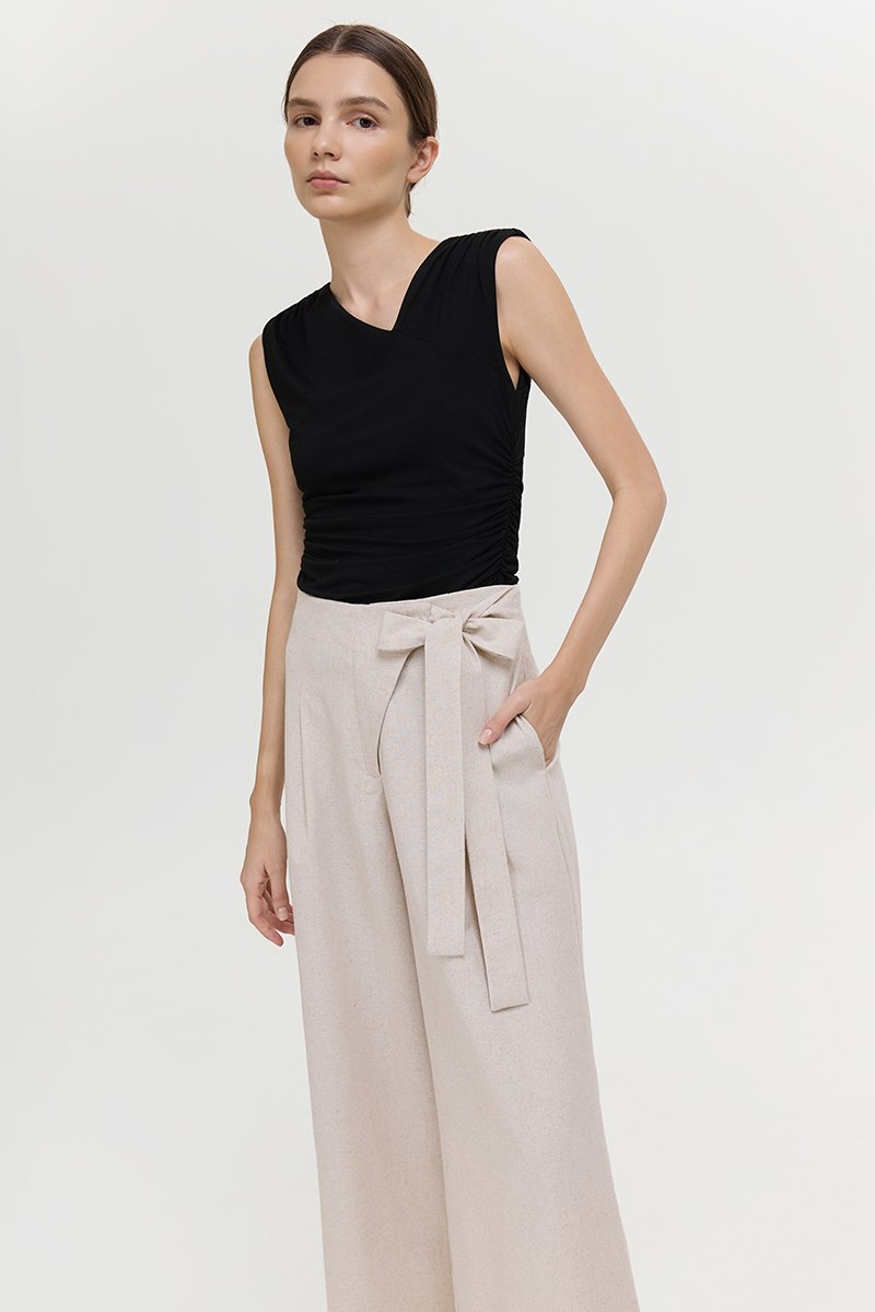 MARTHA WIDE LEG LINEN PANTS