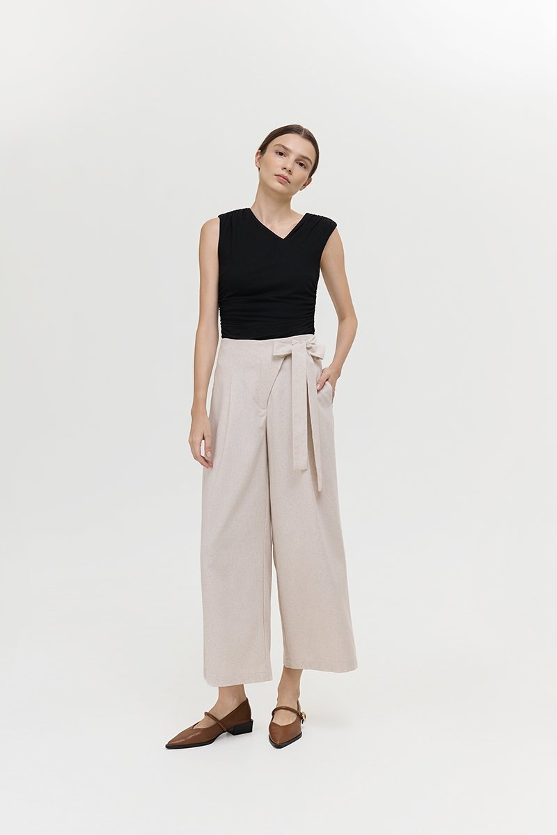 MARTHA WIDE LEG LINEN PANTS