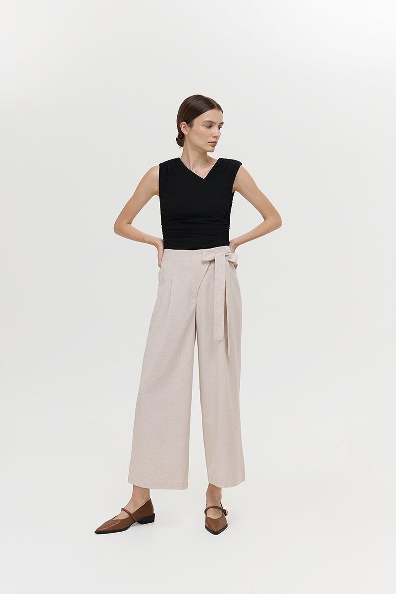 MARTHA WIDE LEG LINEN PANTS