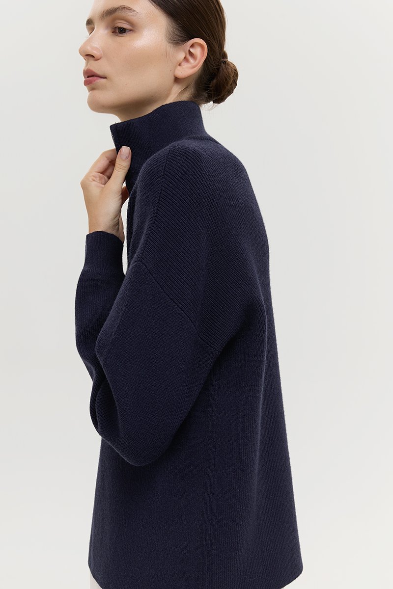 GENEVA HALF ZIP KNIT SWEATER