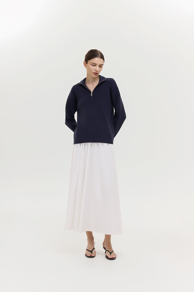 GENEVA HALF ZIP KNIT SWEATER