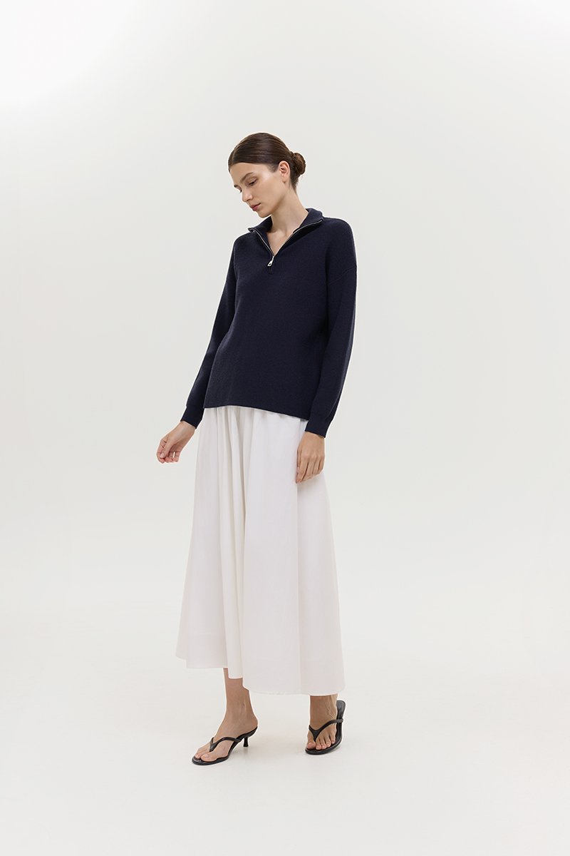 GENEVA HALF ZIP KNIT SWEATER