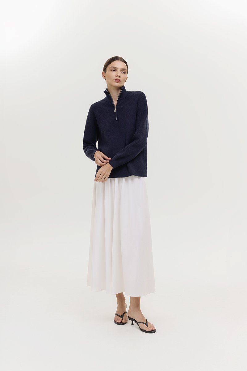GENEVA HALF ZIP KNIT SWEATER
