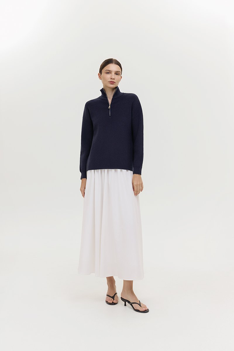 GENEVA HALF ZIP KNIT SWEATER