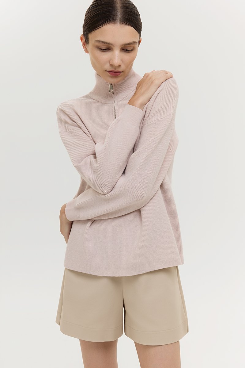 GENEVA HALF ZIP KNIT SWEATER