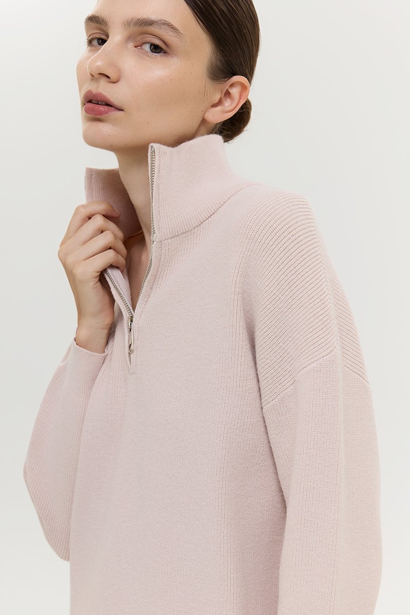 GENEVA HALF ZIP KNIT SWEATER