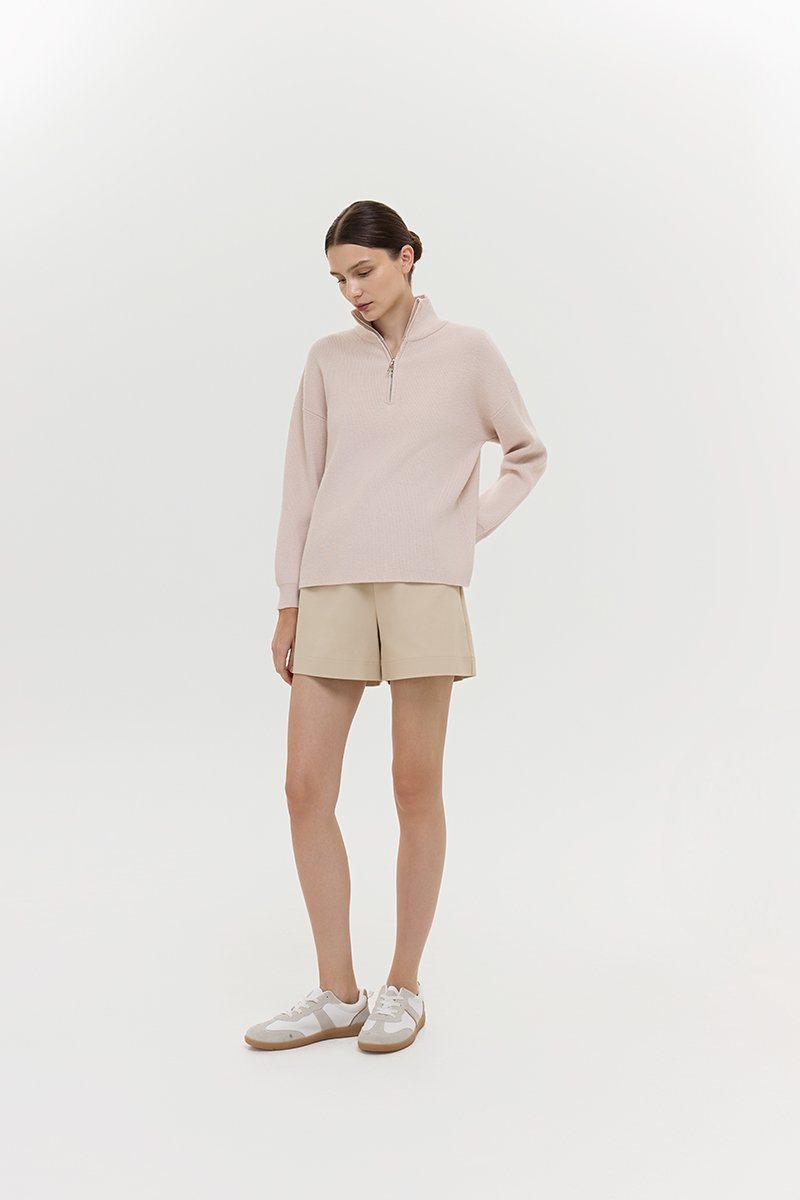 GENEVA HALF ZIP KNIT SWEATER