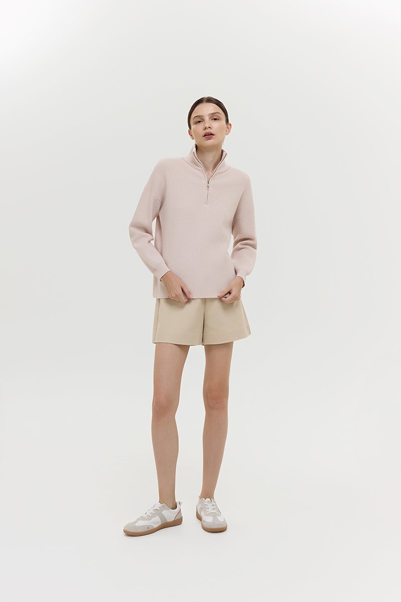 GENEVA HALF ZIP KNIT SWEATER
