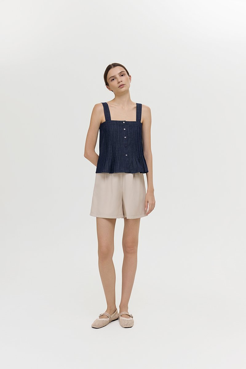 TRINNA DENIM STRAP TOP