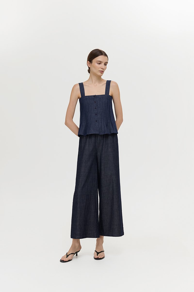 TRINNA DENIM STRAP TOP