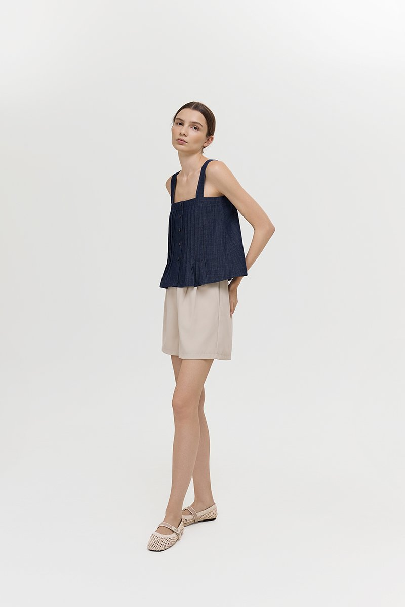 TRINNA DENIM STRAP TOP