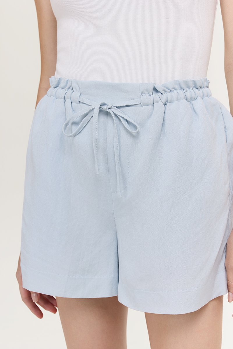 SIENNA PAPERBAG DRAWSTRING LINEN SHORTS