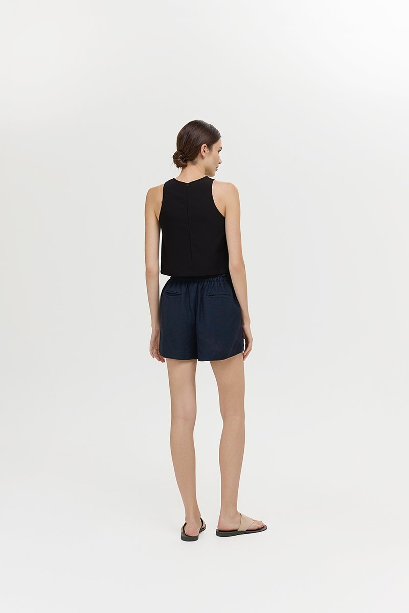 SIENNA PAPERBAG DRAWSTRING LINEN SHORTS