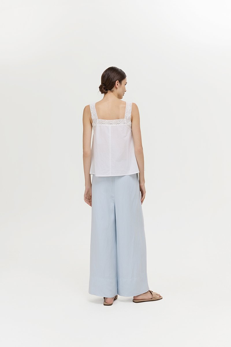 FIONA LACE TRIM PINTUCK TOP