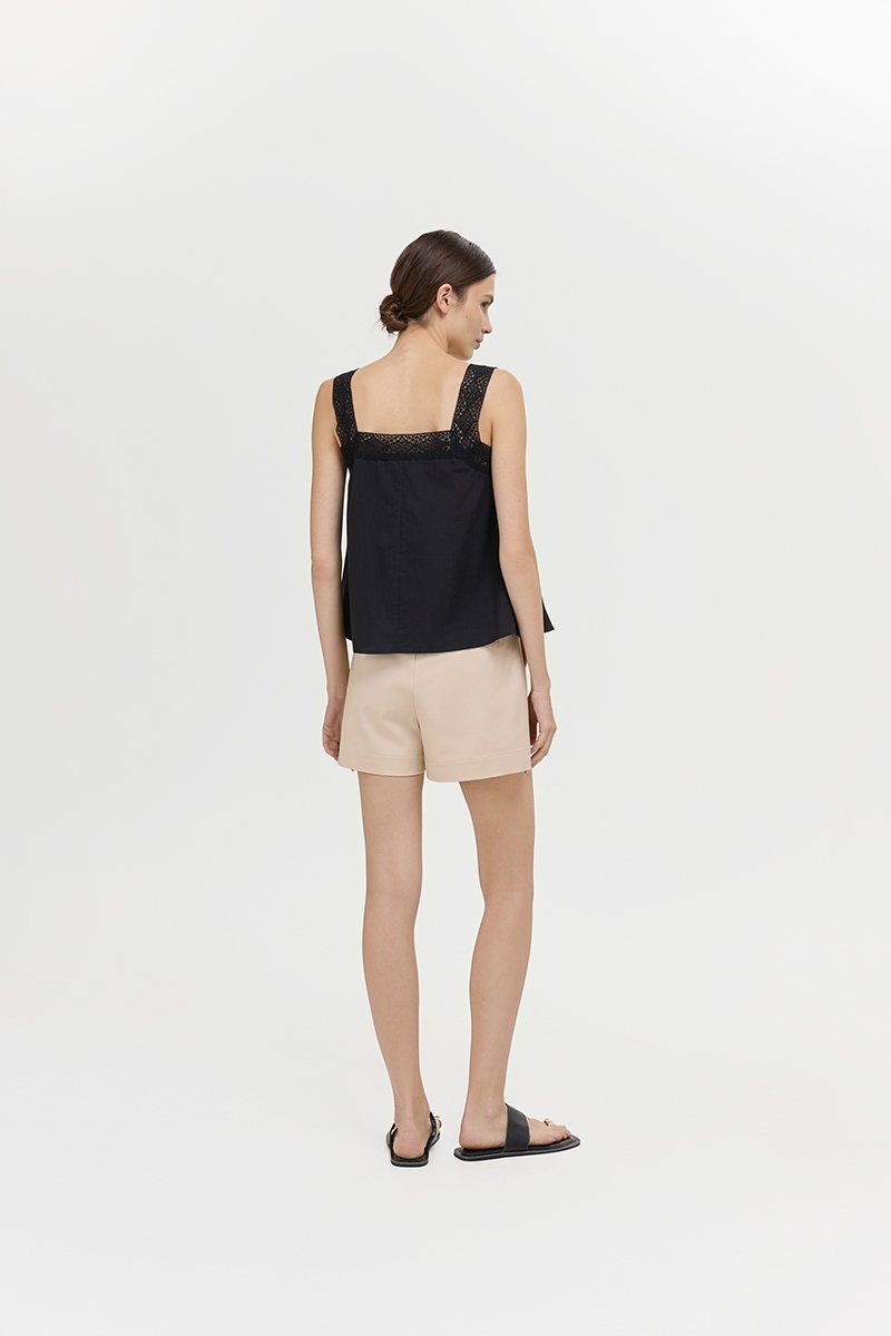 FIONA LACE TRIM PINTUCK TOP