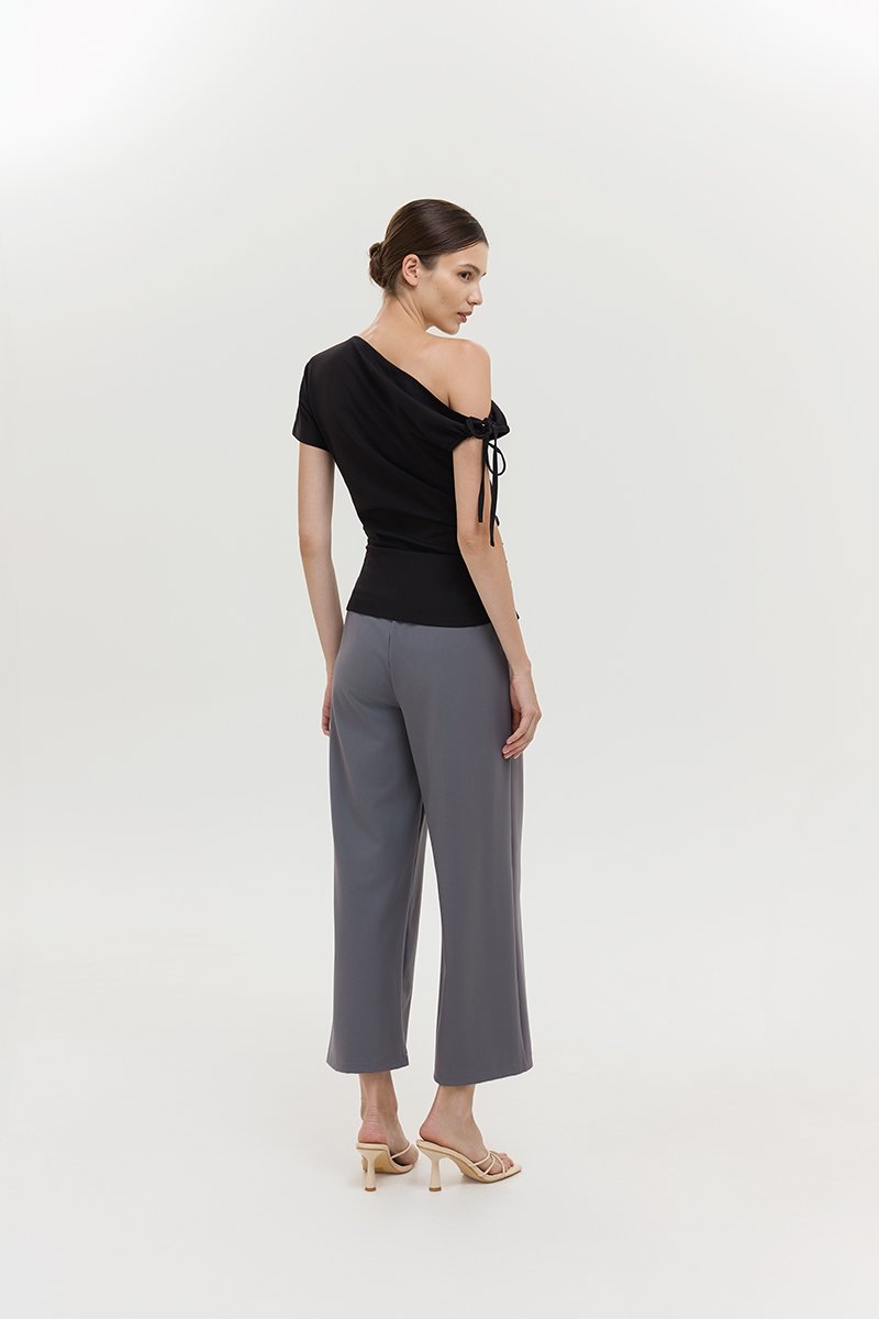 WINNIE ASYMMETRIC OFF SHOULDER RUCHED TOP