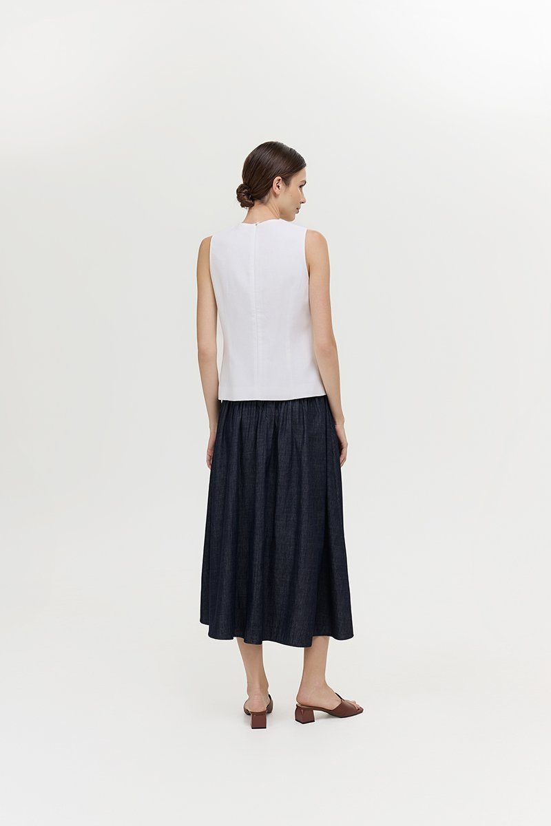 RAYEN LINEN BUTTONDOWN VEST TOP