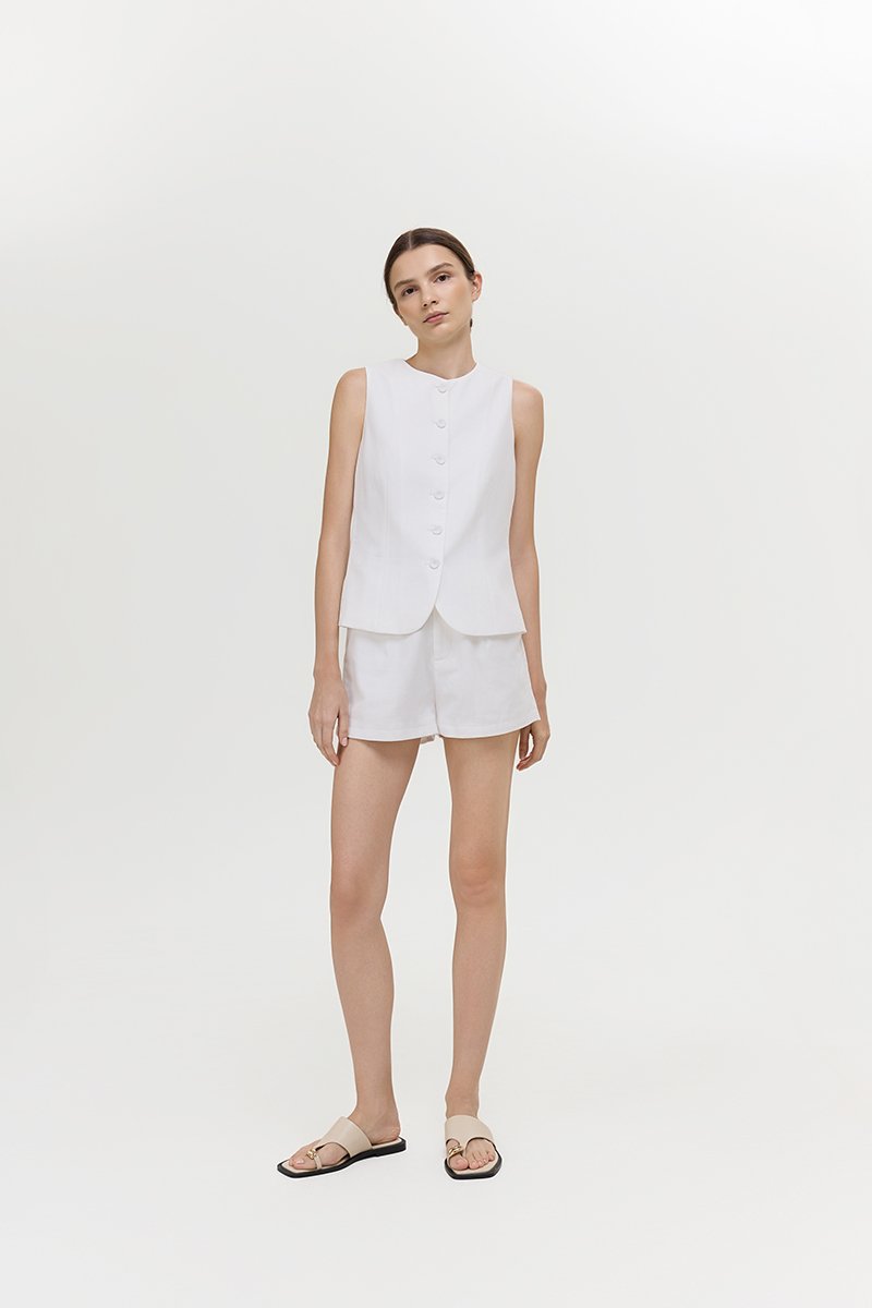 RAYEN LINEN BUTTONDOWN VEST TOP