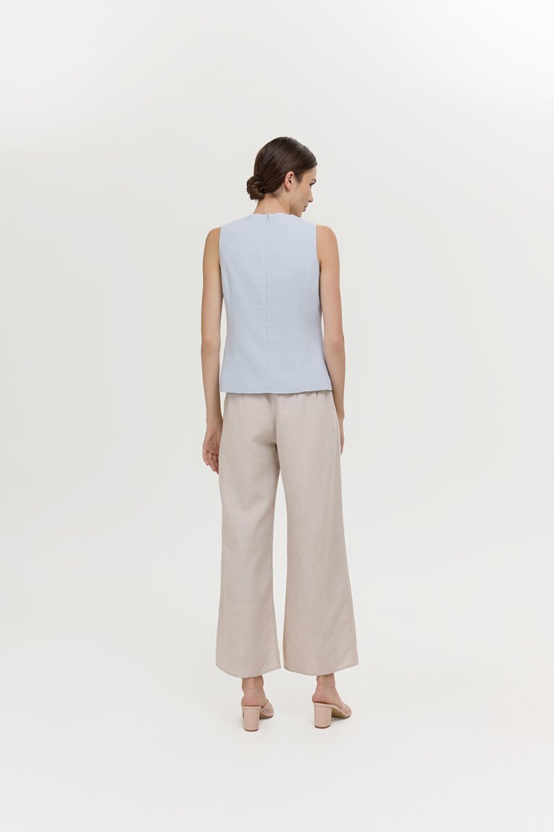 RAYEN LINEN BUTTONDOWN VEST TOP