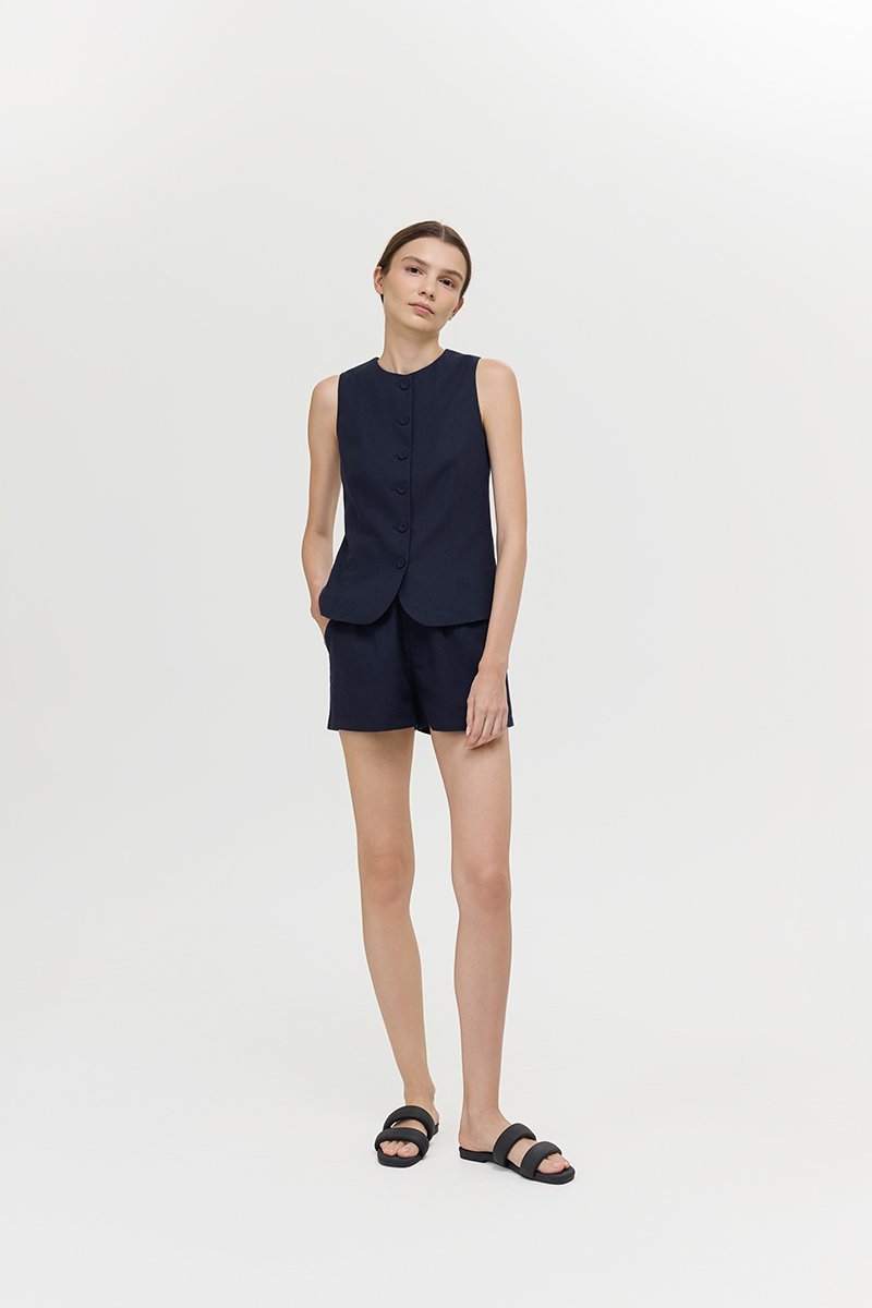 KIANNA TAILORED LINEN SHORTS