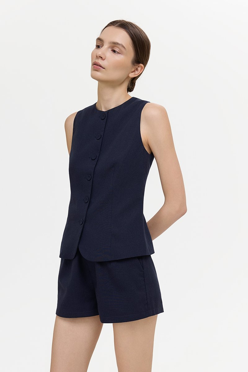 KIANNA TAILORED LINEN SHORTS