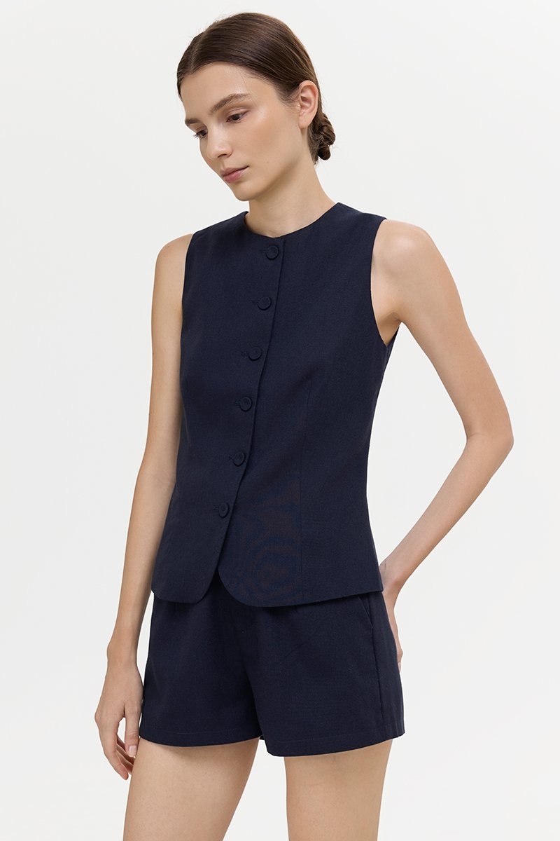 KIANNA TAILORED LINEN SHORTS