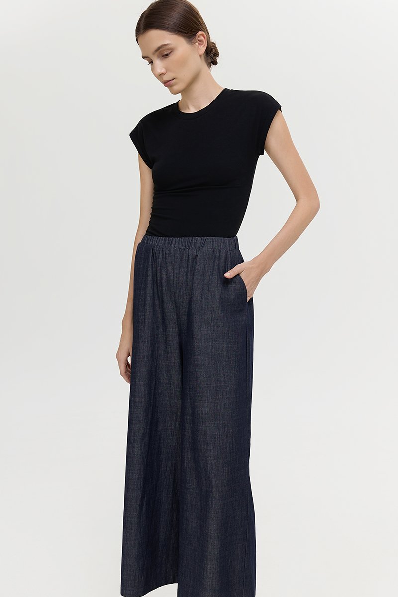 HARLOW WIDE LEG SOFT DENIM PANTS (REGULAR)