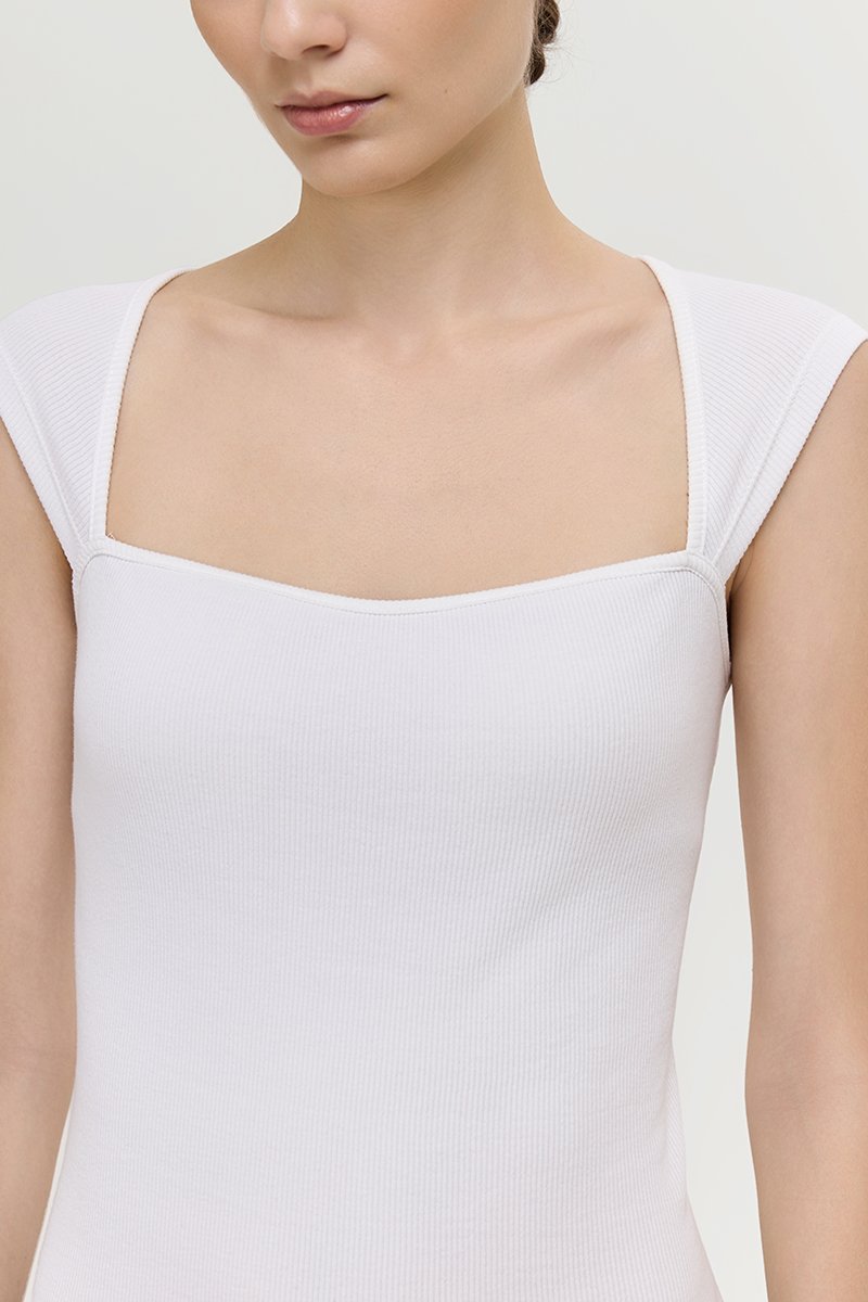 LIONA PADDED SWEETHEART RIBBED TOP