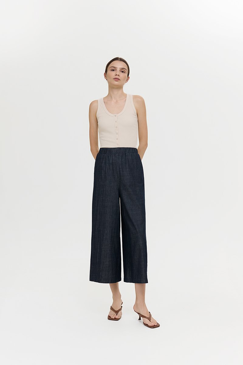 HARLOW WIDE LEG SOFT DENIM PANTS (PETITE)