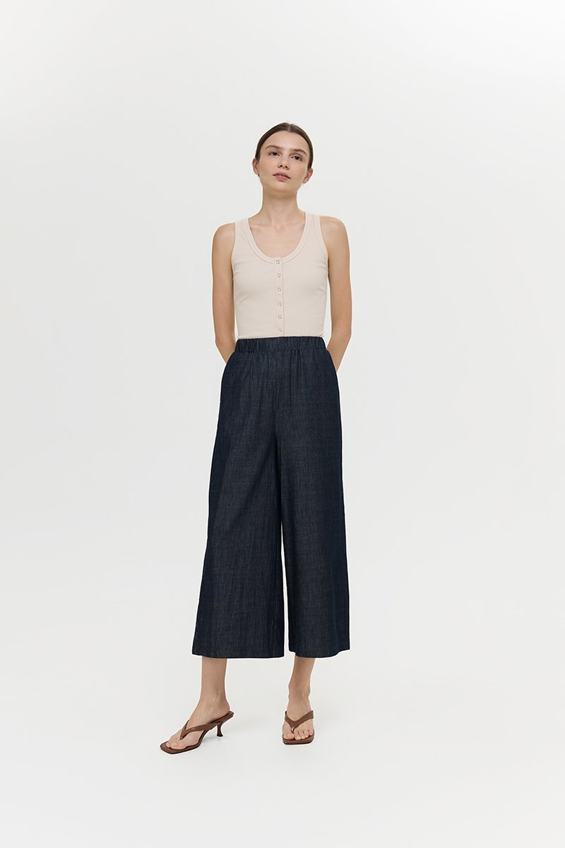 HARLOW WIDE LEG SOFT DENIM PANTS (PETITE)