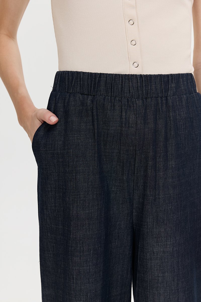 HARLOW WIDE LEG SOFT DENIM PANTS (PETITE)