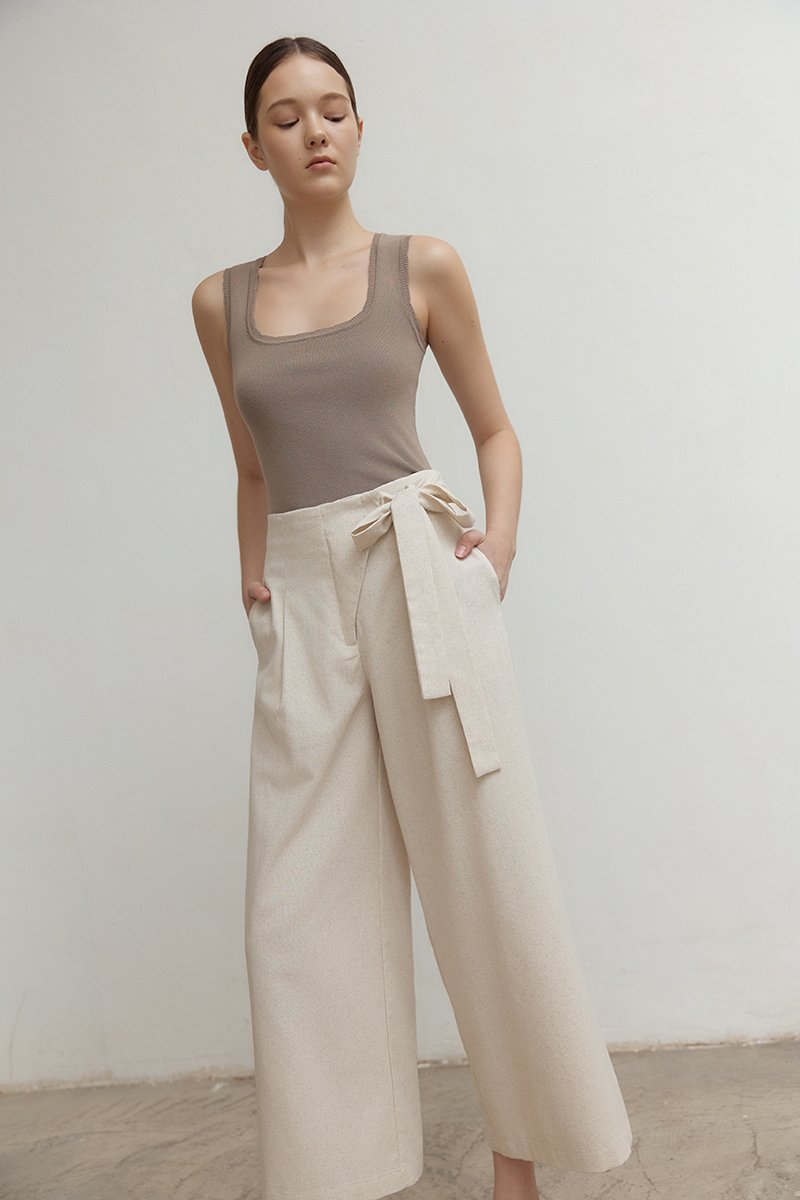 MARTHA WIDE LEG LINEN PANTS