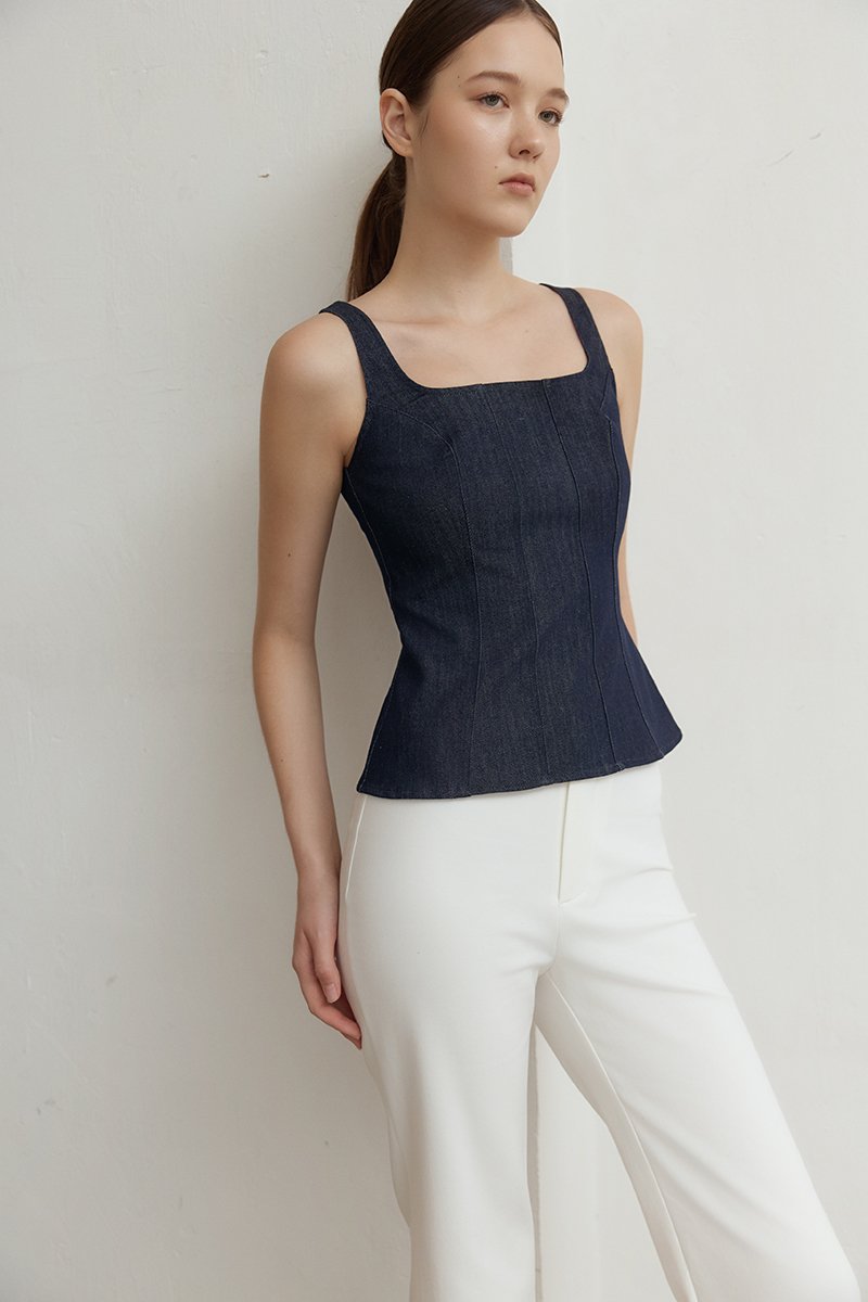 REIKA PANELLED DENIM TOP