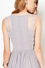LAVONNE LACE PLEAT MAXI DRESS GREY