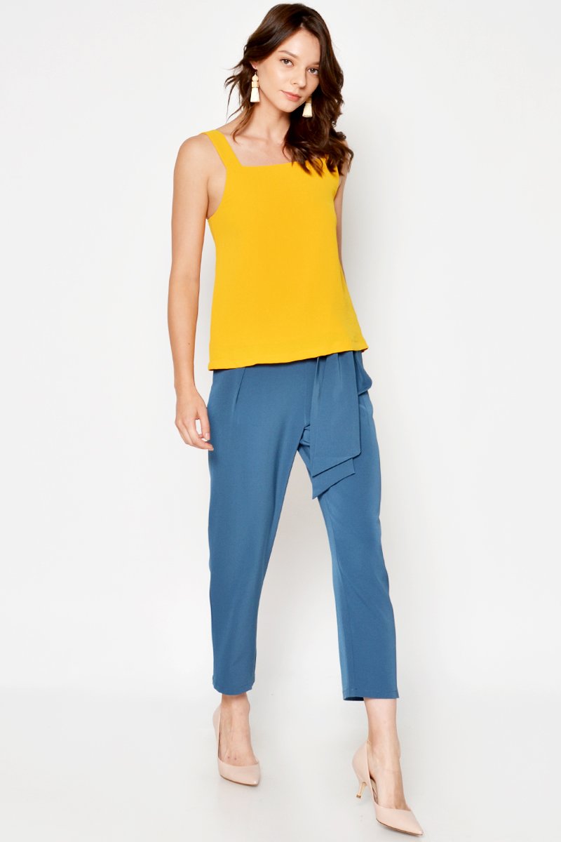 SAM SQUARE NECK TOP MARIGOLD