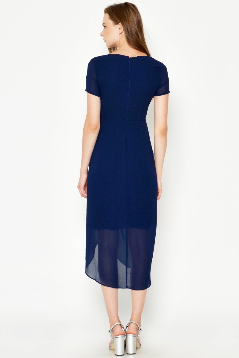 BLAKE WRAP MIDI DRESS NAVY BLAKE WRAP MIDI DRESS NAVY