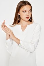 JAEDA CUTOUT NECKLINE SHIFT DRESS