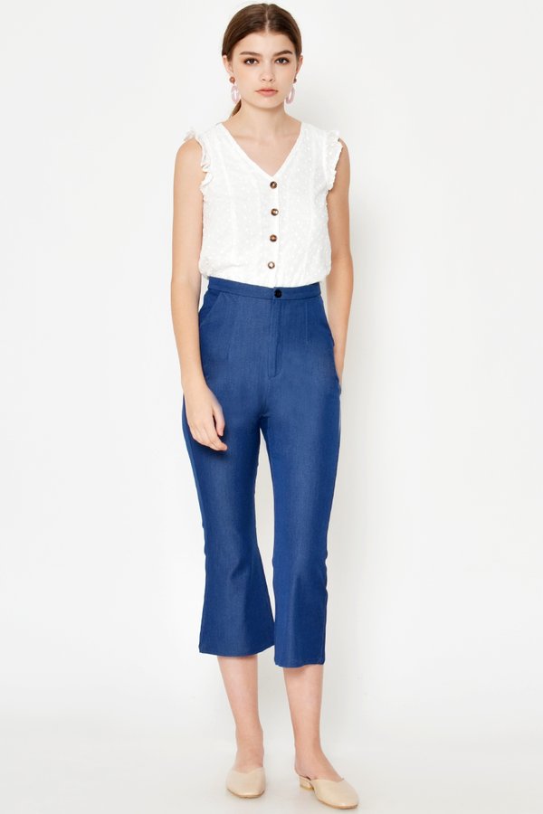 ELLEN FLARE HEM CROPPED PANTS