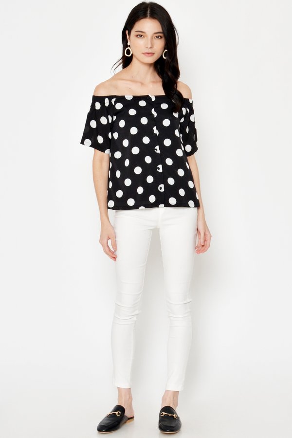 ODELLE POLKADOT OFFSHOULDER TOP ODELLE POLKADOT OFFSHOULDER TOP