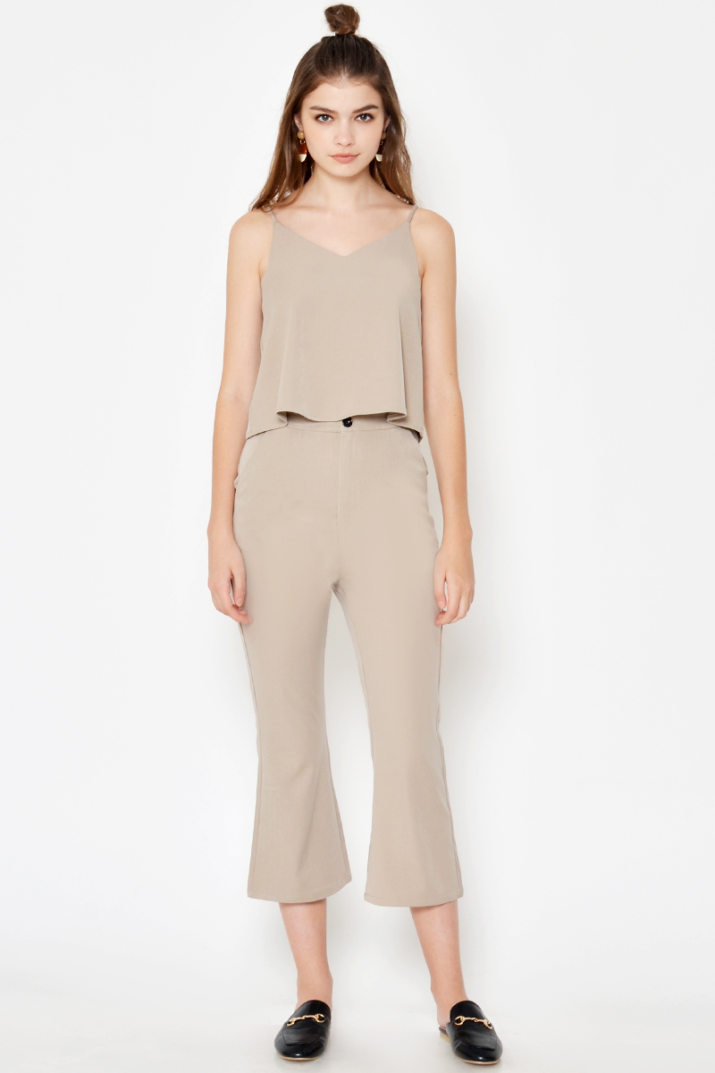 ELLEN FLARE HEM CROPPED PANTS