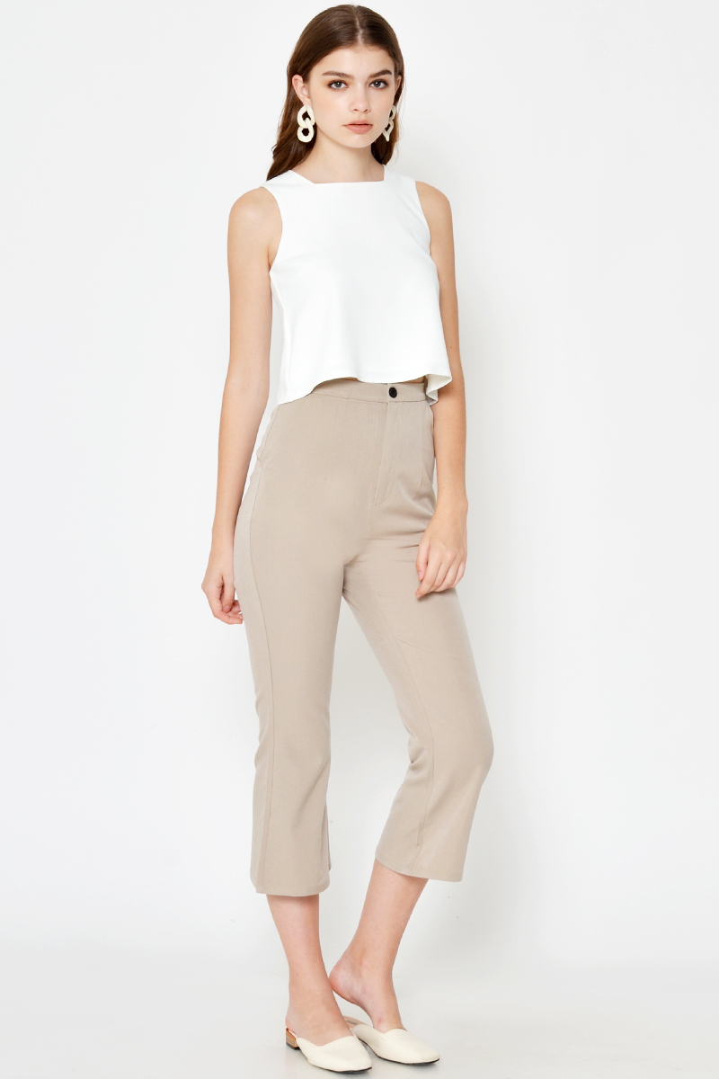 ELLEN FLARE HEM CROPPED PANTS