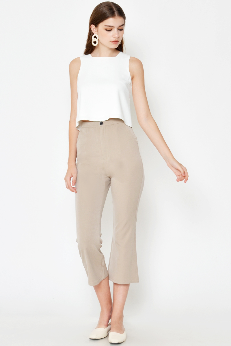 ELLEN FLARE HEM CROPPED PANTS