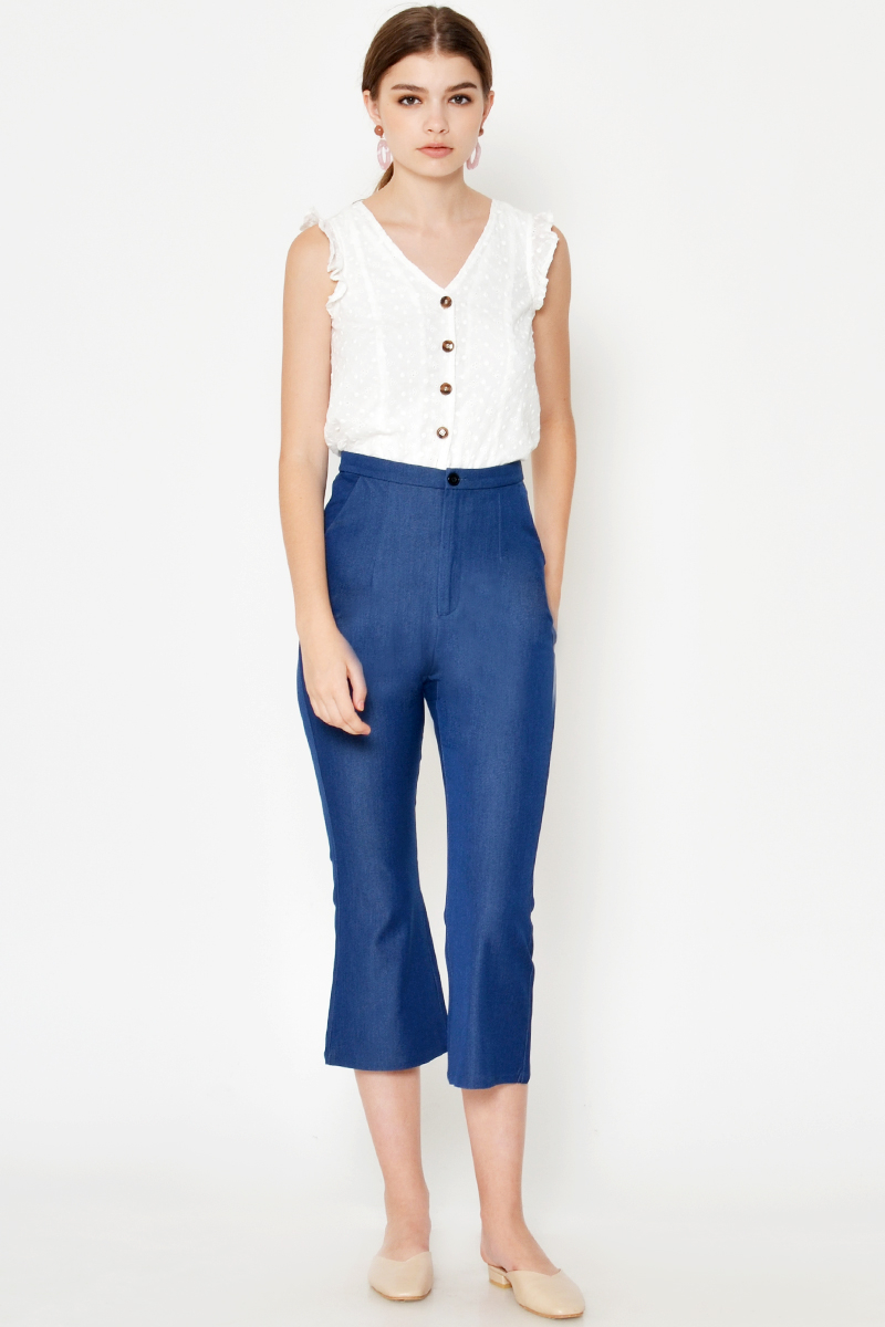 ELLEN FLARE HEM CROPPED PANTS