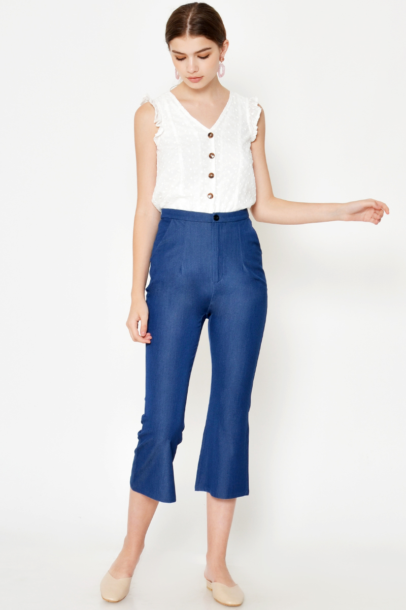 ELLEN FLARE HEM CROPPED PANTS