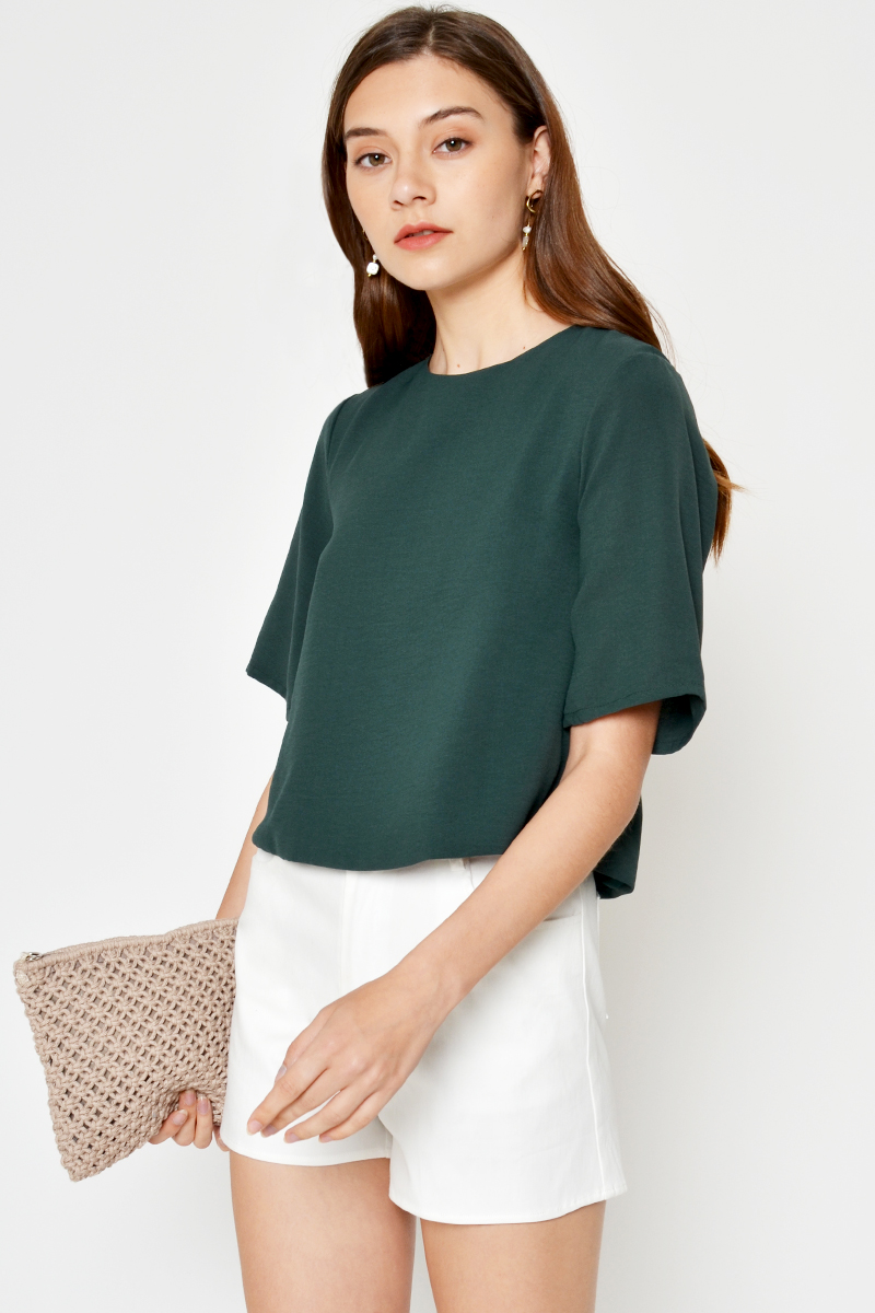 LUCIA BACK BUTTON TOP