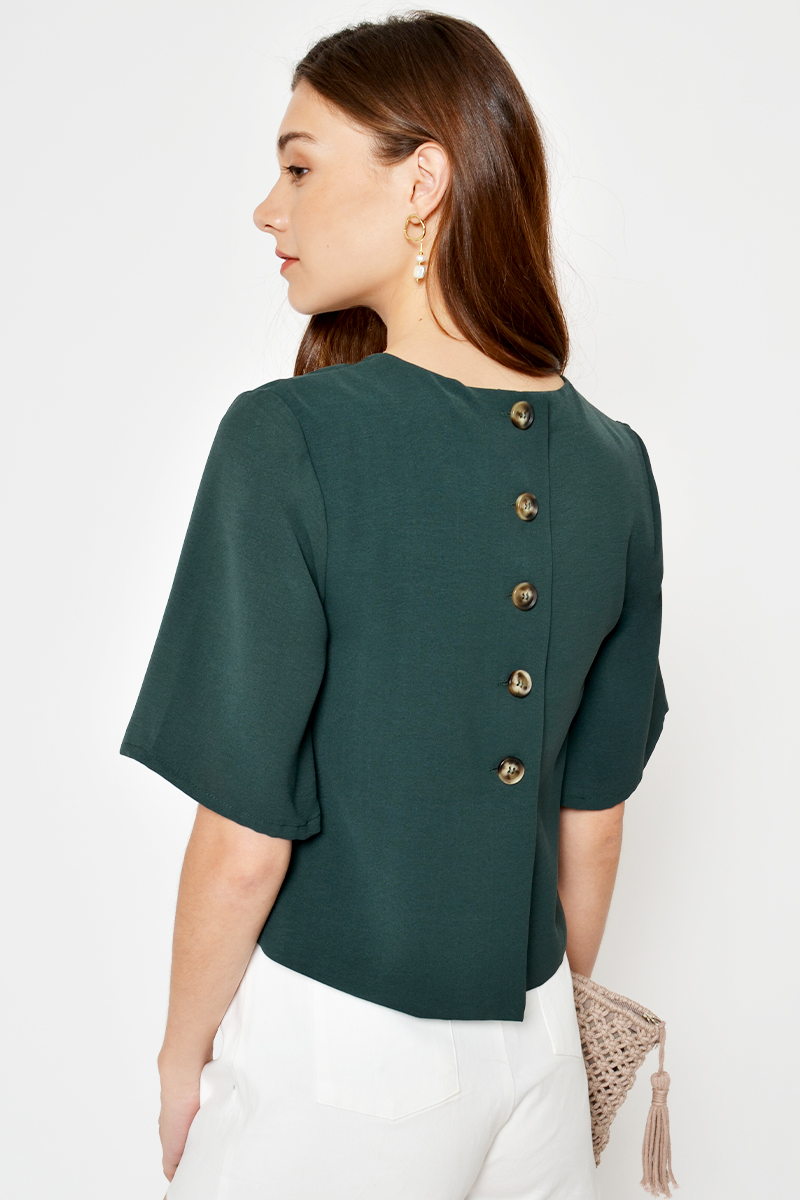 LUCIA BACK BUTTON TOP